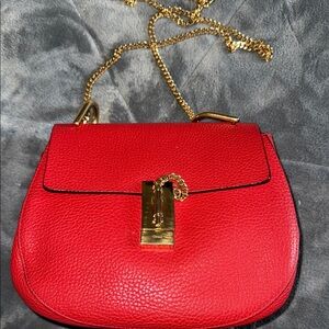 Preloved Chloe Drew crossbody leather bag with gold hardware pristine condition